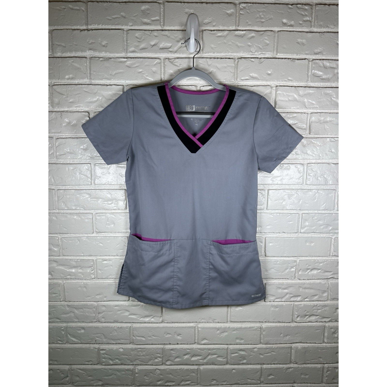 Greys Anatomy Scrub Top Xs Womens Pocket Modern Fit Meredith Grey Soft Comfort